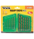 Sada vrtáků do kovu MASTERTOOL 13 ks HSS 1,5-6,5 mm plastic box TiN 11-1305