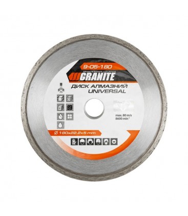 Kotouč diamantový GRANITE UNIVERSAL 180*2,4 mm 22-24% 8600 ot./min 9-05-180