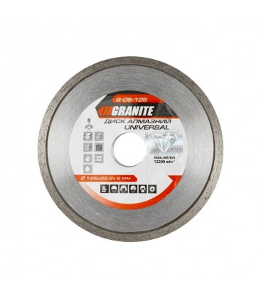 Kotouč diamantový GRANITE UNIVERSAL 125*2 mm 22-24% 12200 ot./min 9-05-125