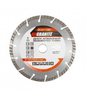 Kotouč diamantový GRANITE SEGMENTED TURBO 180*2,6 mm 22-24% 8600 ot./min 9-01-180