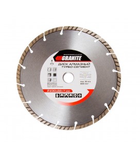 Kotouč diamantový GRANITE SEGMENTED TURBO 230*2,8 mm 22-24% 6600 ot./min 9-01-230