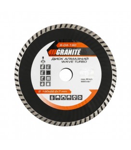 Kotouč diamantový GRANITE TURBO WAVE 180*2,6 mm 22-24% 8600 ot./min 9-04-180