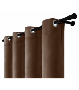 Sametový záves s kroužky – Mocha Elegance, tmavě hnědá