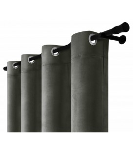 Sametový záves s kroužky – Caramel Grace, pískovo-béžový