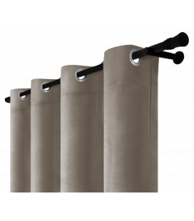 Sametový záves s kroužky – Midnight Graphite, tmavě šedý