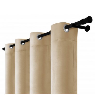 Sametový záves s kroužky – Stone Pearl, kamenná šedá