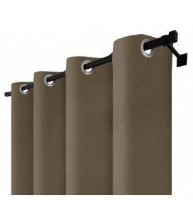 Zatemňovací závěs s kroužky – Blackout Royal Cappuccino, barva káva s mlékem