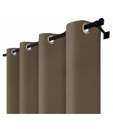 Zatemňovací závěs s kroužky – Blackout Royal Cappuccino, barva káva s mlékem