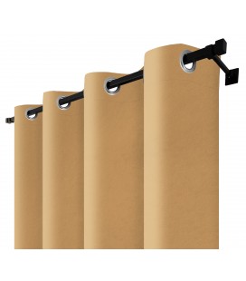 Zatemňovací závěs s kroužky – Blackout Royal Toffee, barva sladký karamel